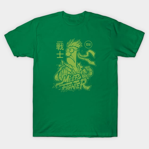 Beaker Meep Japanese Style Green T-Shirt by Botak Solid Art